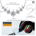 Necklace / Diamond Moissanite Pendant / S925 Sterling Silver Chain / 1.7Ct, 2.8CT, 5CT / VVS1 Lab created Diamond Necklace / Anniversary Romantic Women Gifts - Image 4